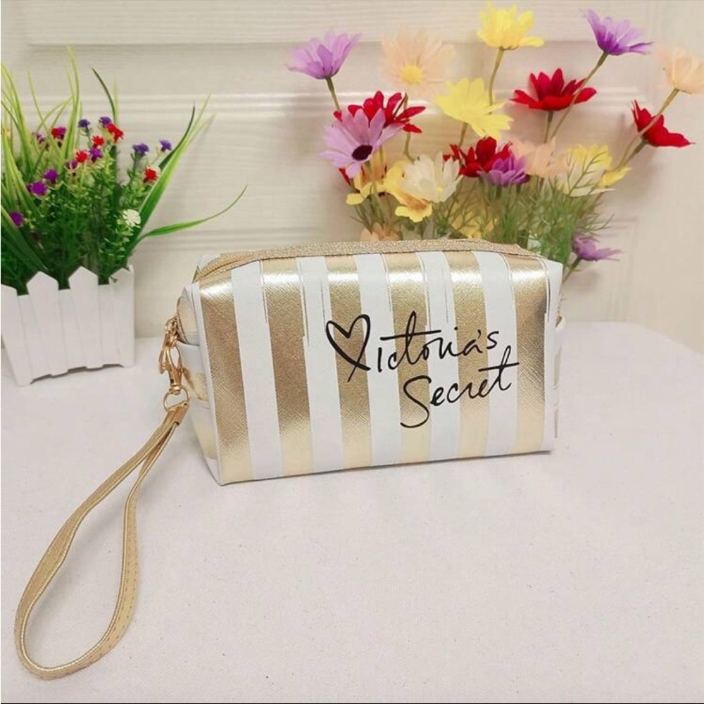 1Pc Streak Striped Makeup Bag Mini Cosmetic Organizer Pouch Lipstick